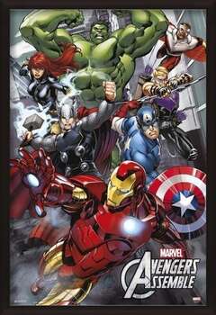 Uokvirjen plakat Marvel - Avengers Assemble