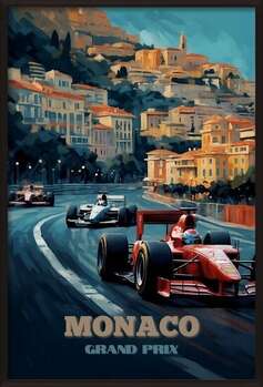 Poster Vintage Abstract Monaco Grand Prix Posters: Racing in Style