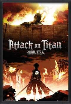 Uokvirjen plakat Attack on Titan (Shingeki no kyojin) - Key Art
