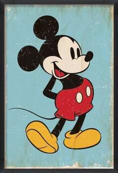 Uokvirjen plakat Mickey Mouse - Retro