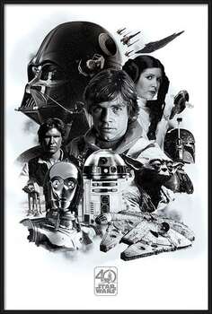 Uokvirjen plakat Star Wars - Montage (40th Anniversary )